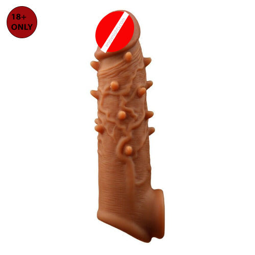 Premium Textured Silicone Penis Sleeve Extender | Reusable Stretch Sleeve with Raised Texture |