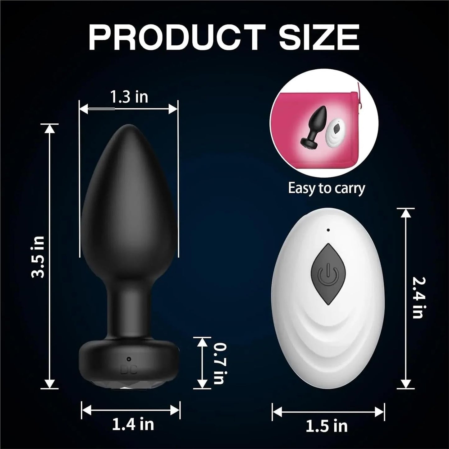 Remote Control Rechargeable Vibrating Butt Plug | 10 Vibration Modes | Waterproof Silicone | USB Rechargeable | Black