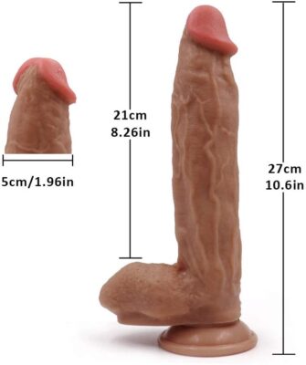 12 Inch Realistic Suction Cup Dildo | Premium Body-Safe TPE | Flexible & Waterproof | Reusable Adult Wellness Accessory