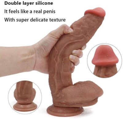 12 Inch Realistic Suction Cup Dildo | Premium Body-Safe TPE | Flexible & Waterproof | Reusable Adult Wellness Accessory
