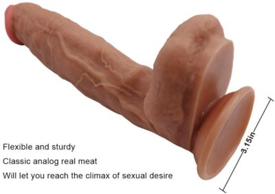 12 Inch Realistic Suction Cup Dildo | Premium Body-Safe TPE | Flexible & Waterproof | Reusable Adult Wellness Accessory