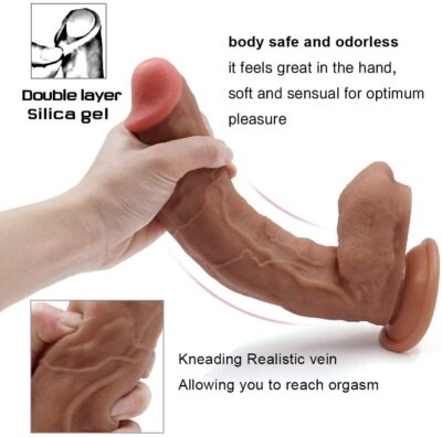 12 Inch Realistic Suction Cup Dildo | Premium Body-Safe TPE | Flexible & Waterproof | Reusable Adult Wellness Accessory