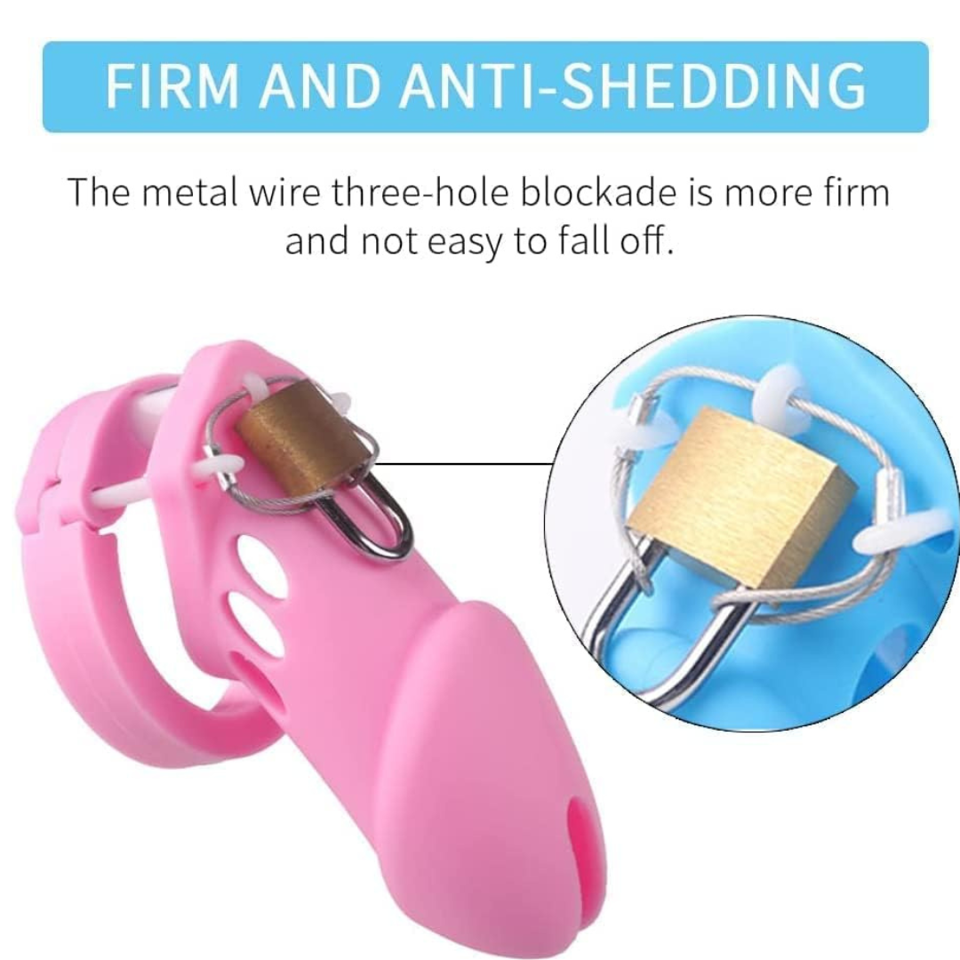 Adjustable Plastic Male Chastity Cage with Lock & Keys | Lightweight Breathable Design | Personal Wellness Accessory