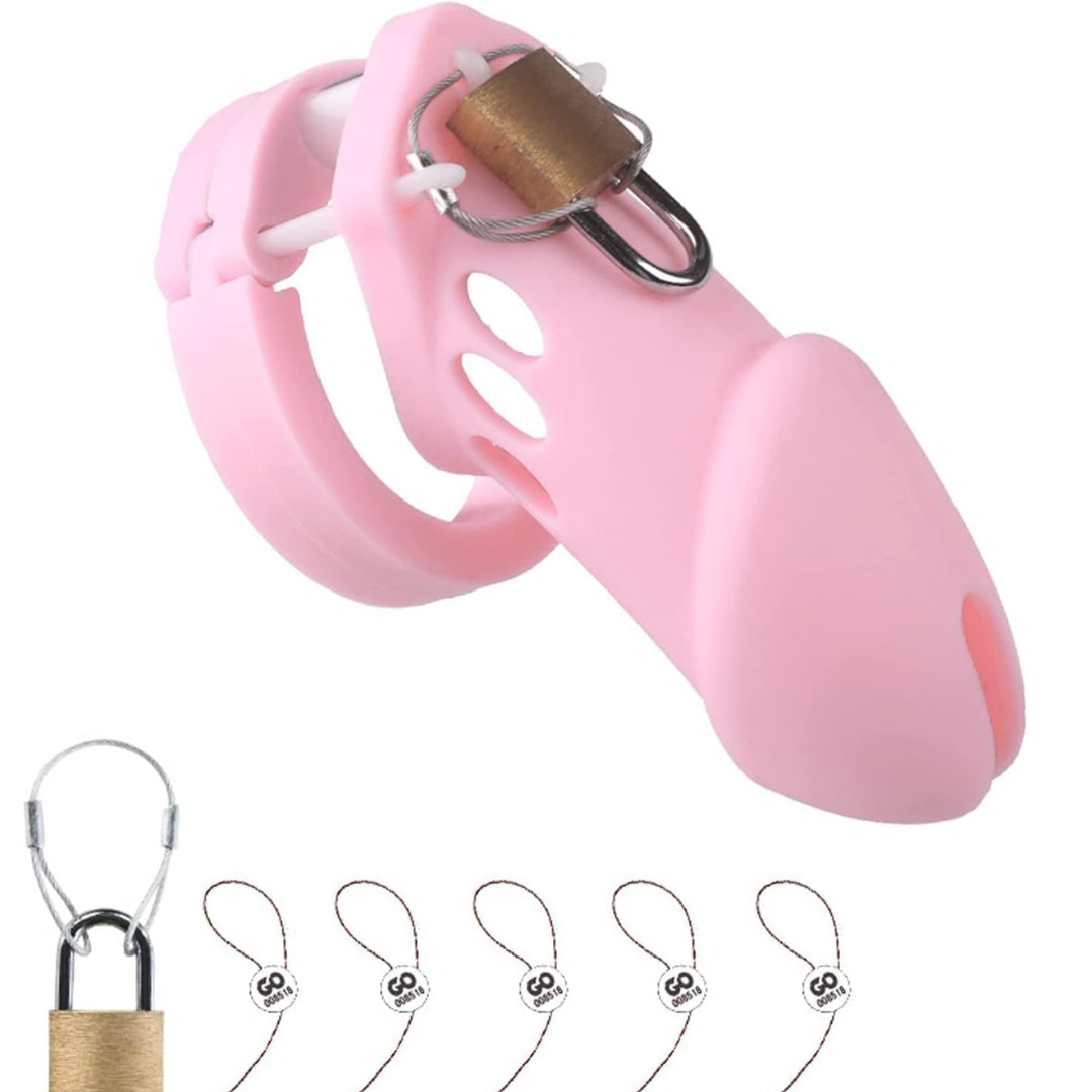 Adjustable Plastic Male Chastity Cage with Lock & Keys | Lightweight Breathable Design | Personal Wellness Accessory