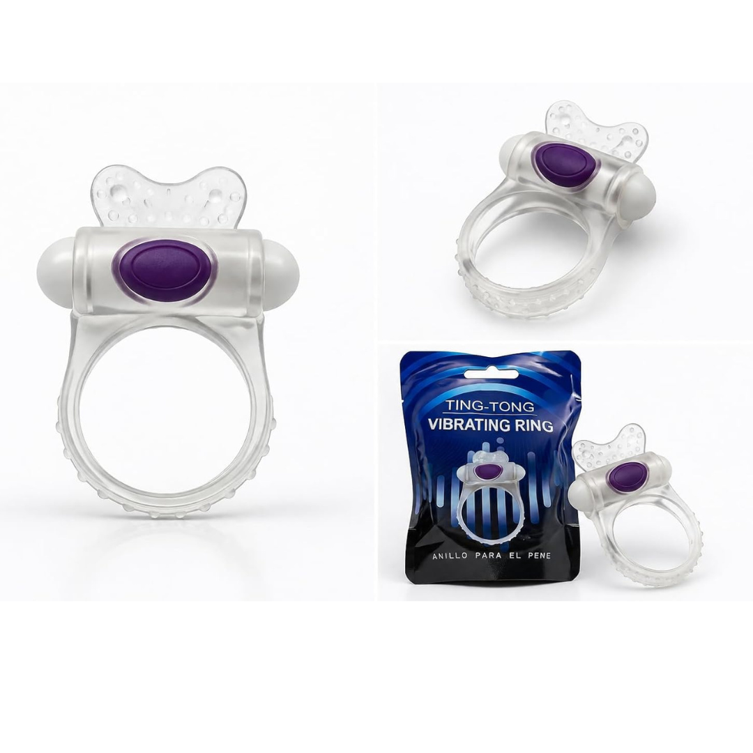 AdultsNeed Ting-Tong Rechargeable Vibrating Ring | 10 Vibration Modes | Soft Silicone | Waterproof | USB Rechargeable