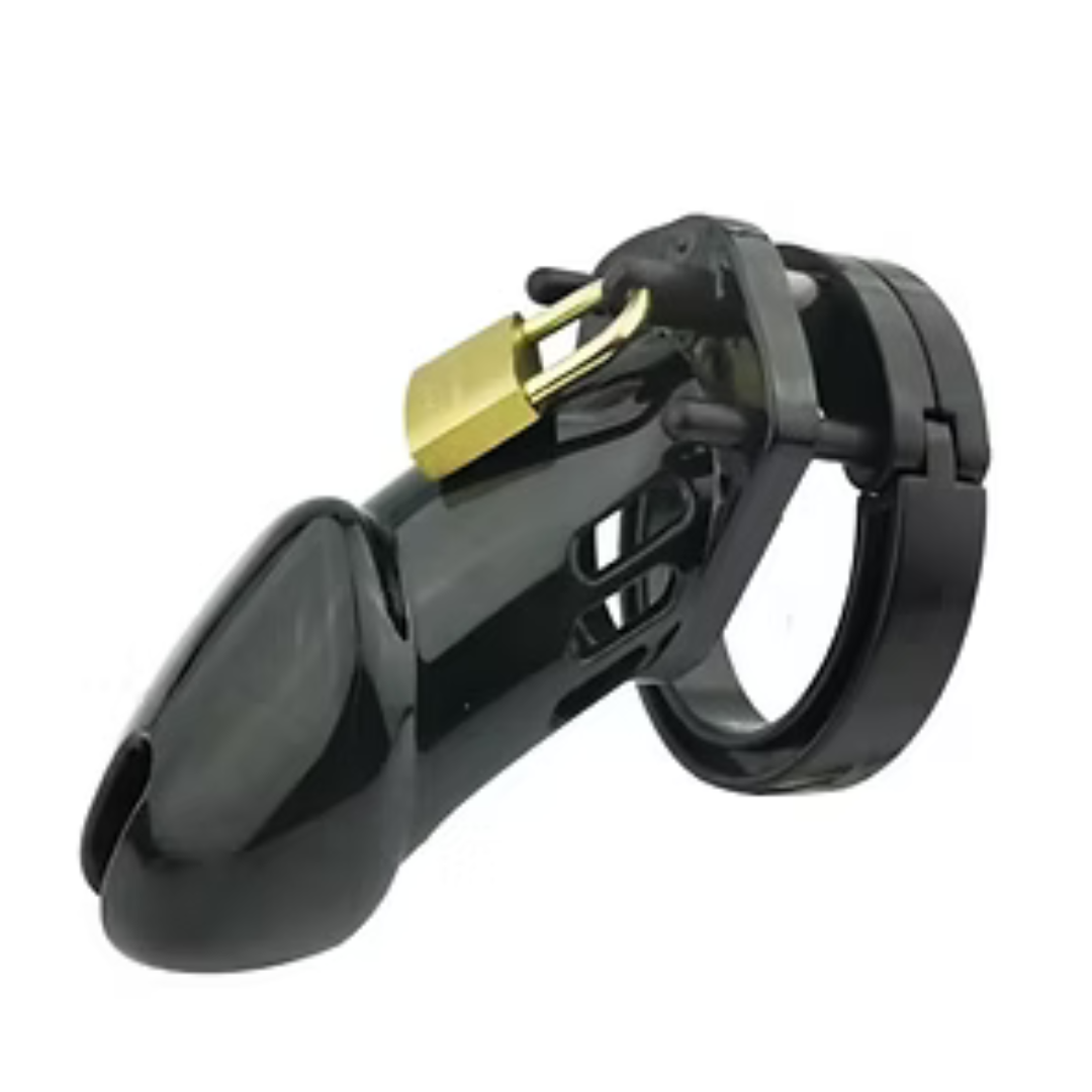 AdultsNeed Premium Male Chastity Cage Kit with 5 Adjustable Rings, Lock & Keys | Lightweight Resin Device for Adult Wellness