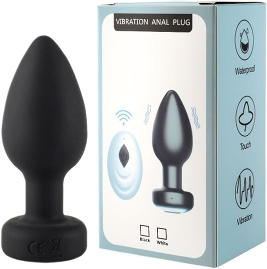 Remote Control Rechargeable Vibrating Butt Plug | 10 Vibration Modes | Waterproof Silicone | USB Rechargeable | Black