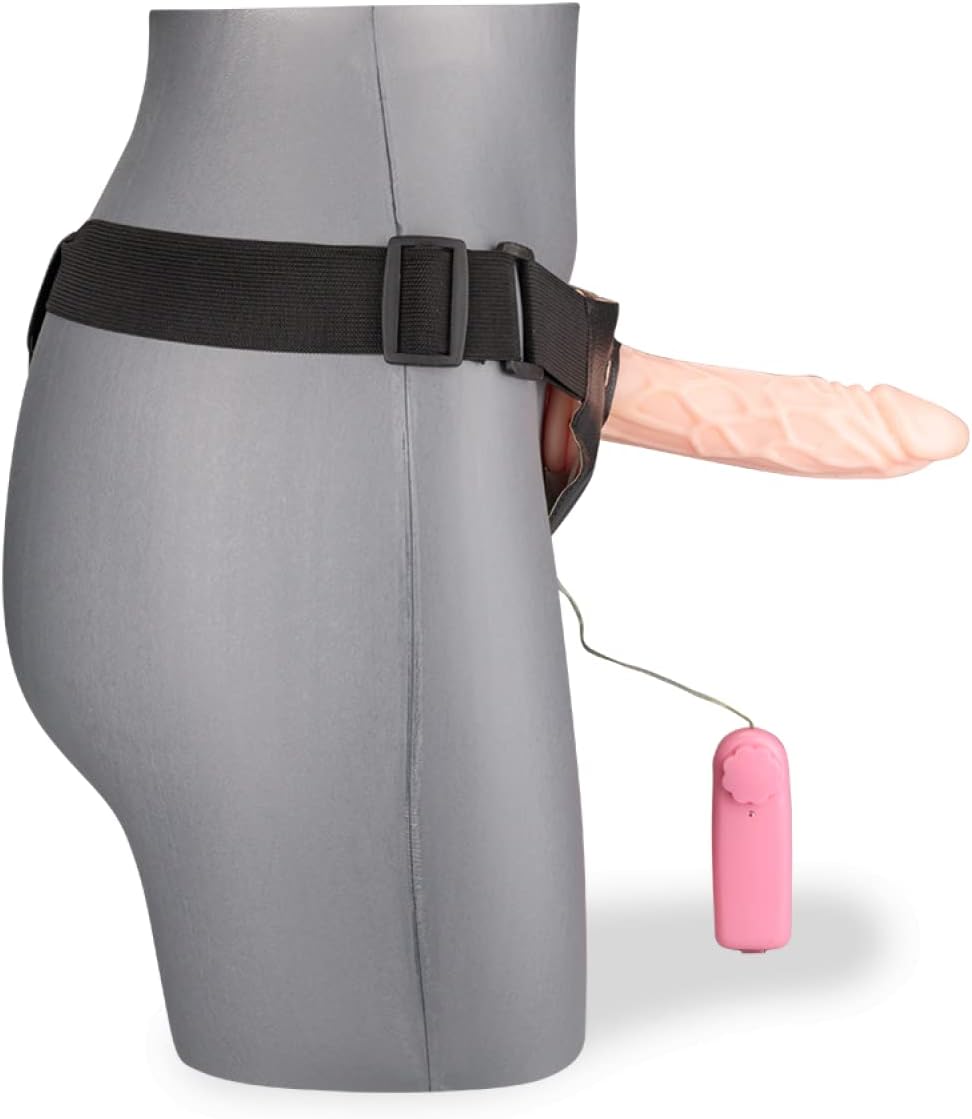 Adjustable Strap-On Harness with 7.5 Inch Vibrating Silicone Dildo | Wearable Harness Kit | Soft Silicone | AdultsNeed