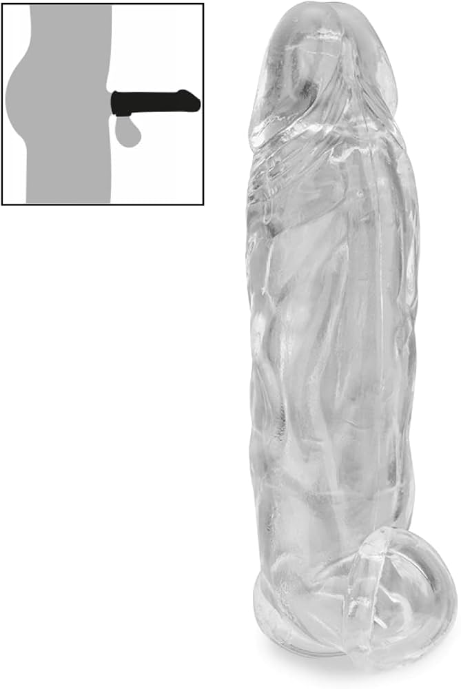 Crystal Clear Reusable Penis Sleeve with Delay Ring – 7 Inch Soft Silicone Extender