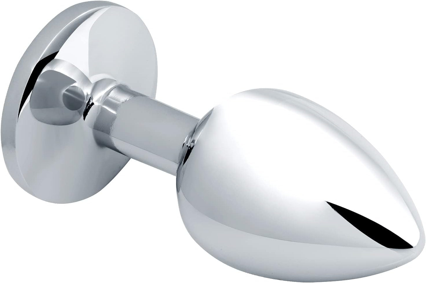 AdultsNeed Small Stainless Steel Butt Plug with Pink Crystal – Smooth Metal Beginner Anal Plug