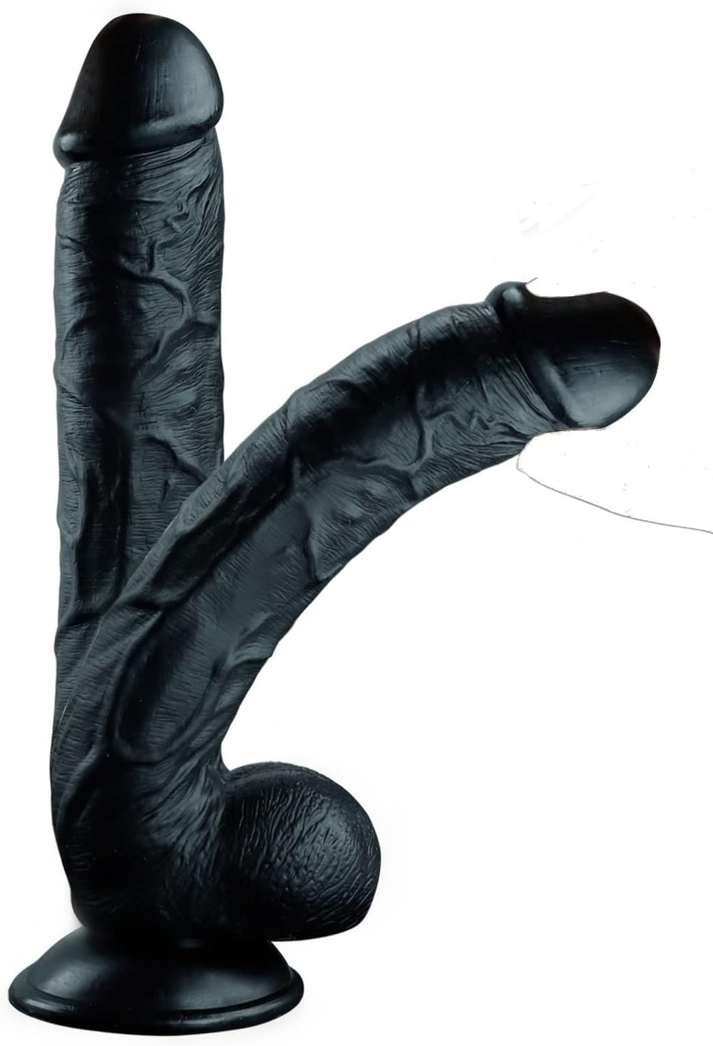 11 Inch Realistic Dual Density Dildo with Suction Cup | Soft Body-Safe Silicone | Flexible Adult Wellness Toy | Black