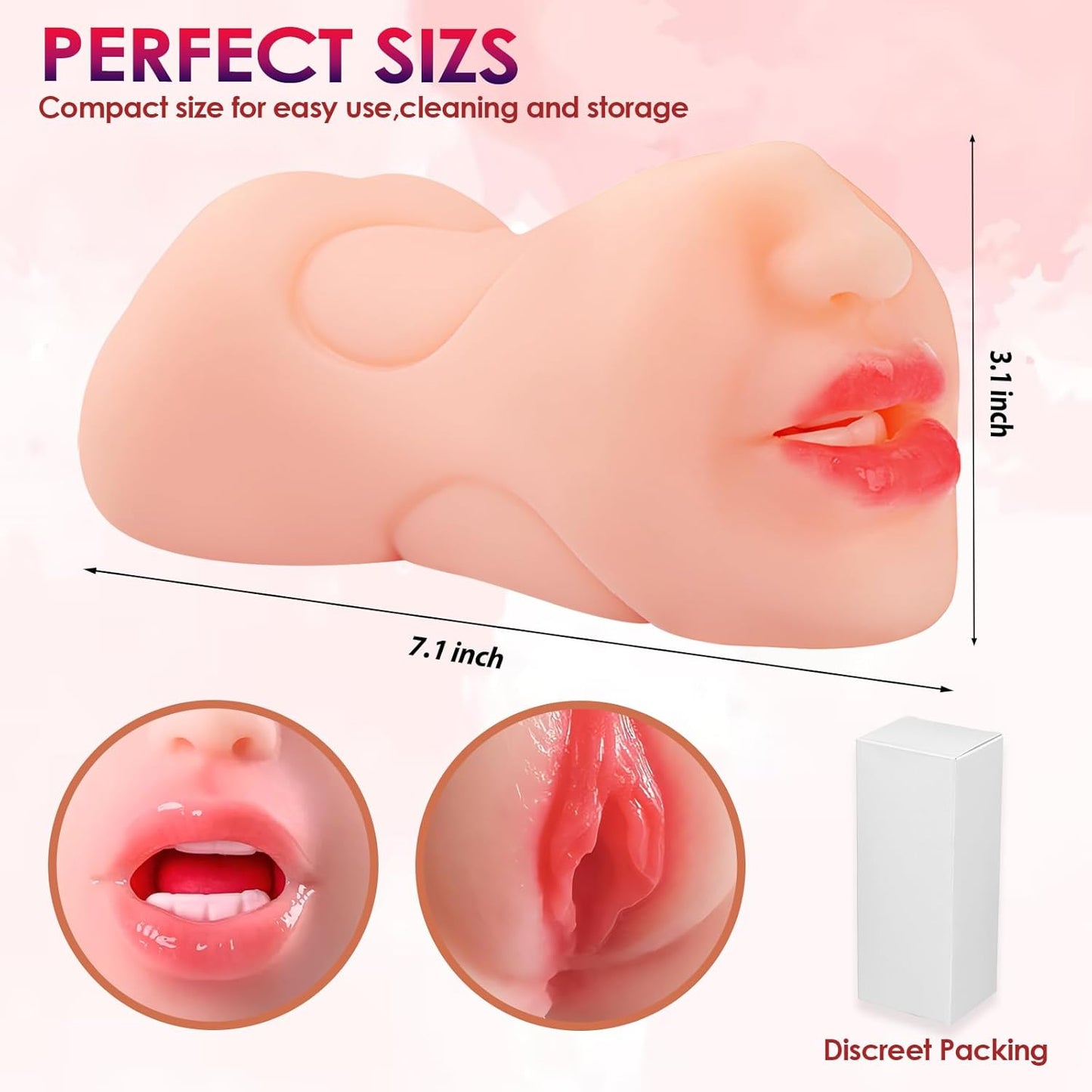 3-in-1 Realistic Male Masturbator Sleeve – Soft TPE Oral, Front & Rear Entry Stroker