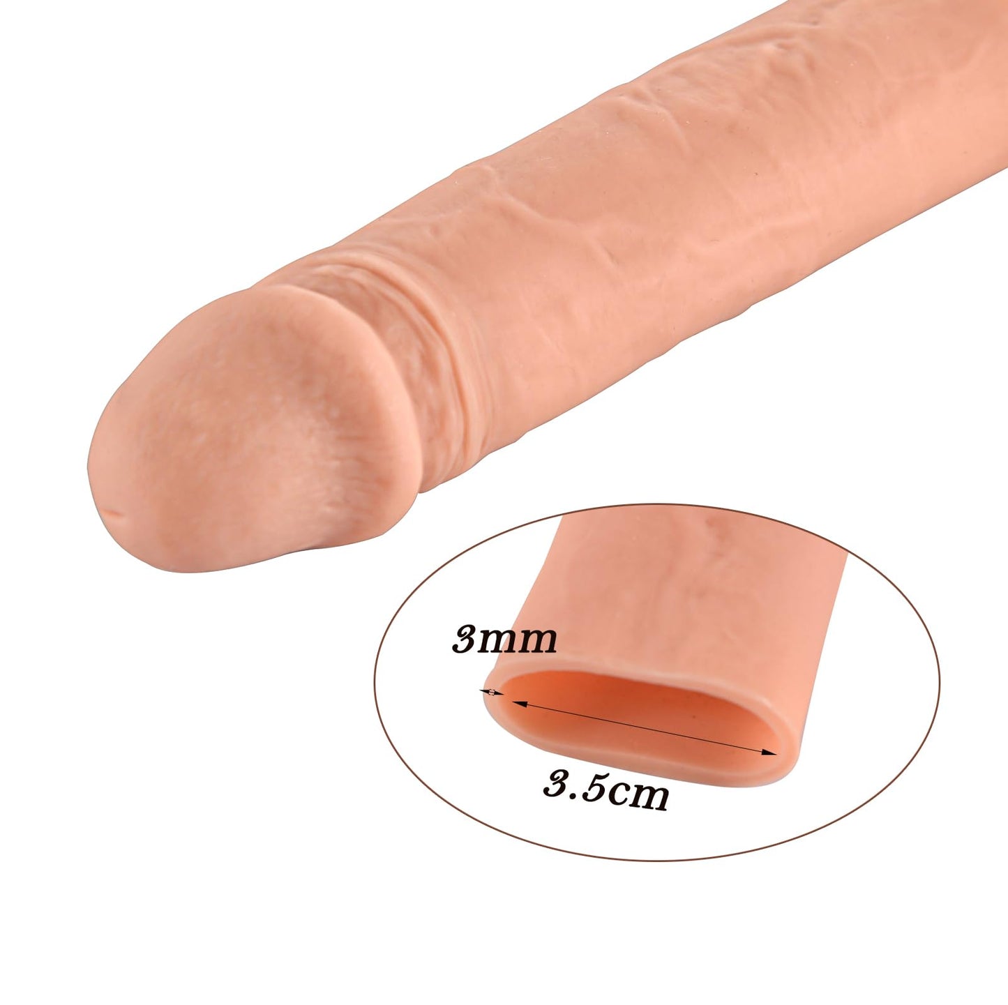Premium Realistic Silicone Penis Sleeve Extender – Reusable Soft Sleeve for Enhanced Comfort