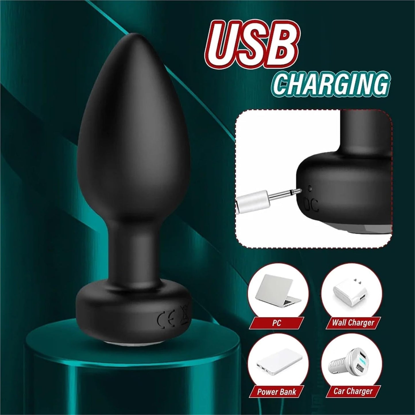 Remote Control Rechargeable Vibrating Butt Plug | 10 Vibration Modes | Waterproof Silicone | USB Rechargeable | Black
