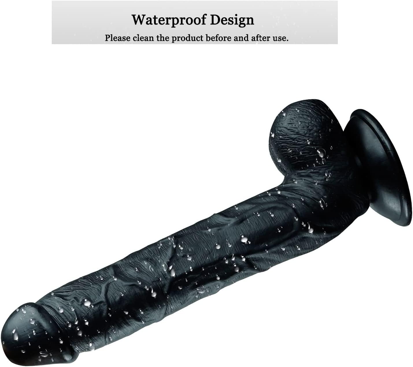 11 Inch Realistic Dual Density Dildo with Suction Cup | Soft Body-Safe Silicone | Flexible Adult Wellness Toy | Black