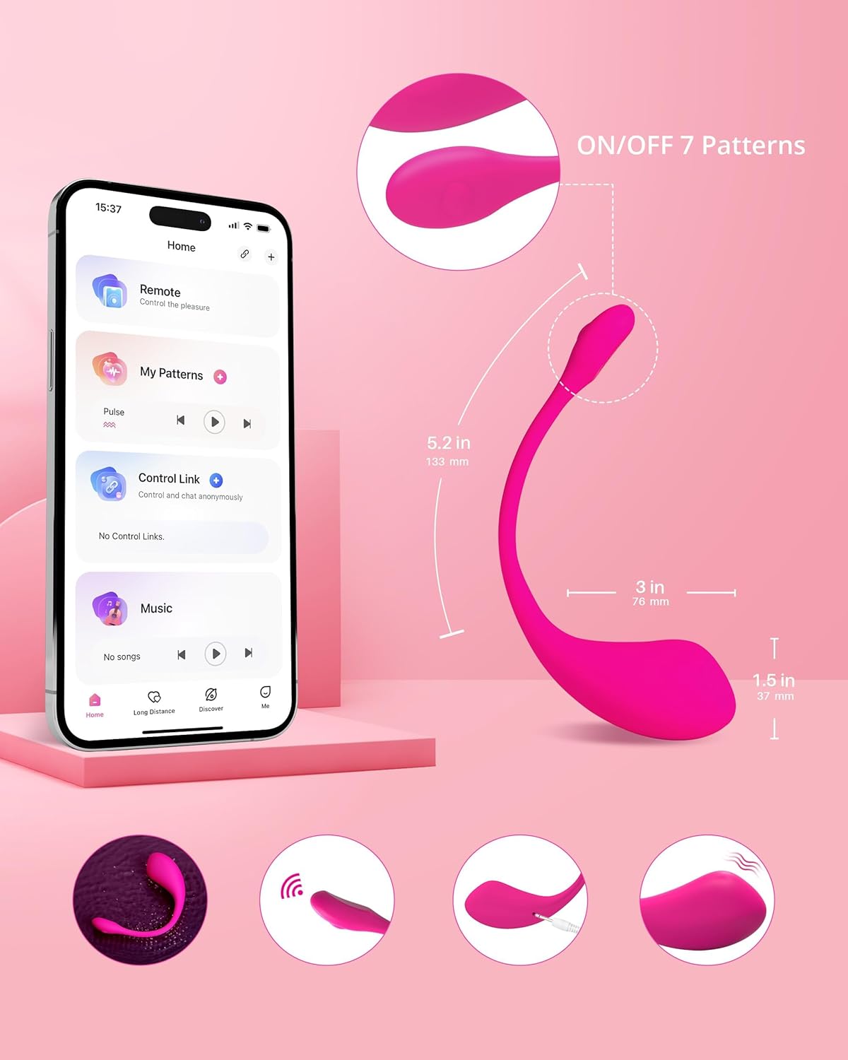 Lush App-Controlled Vibrator – Bluetooth Rechargeable G-Spot & Clitoral Vibrator