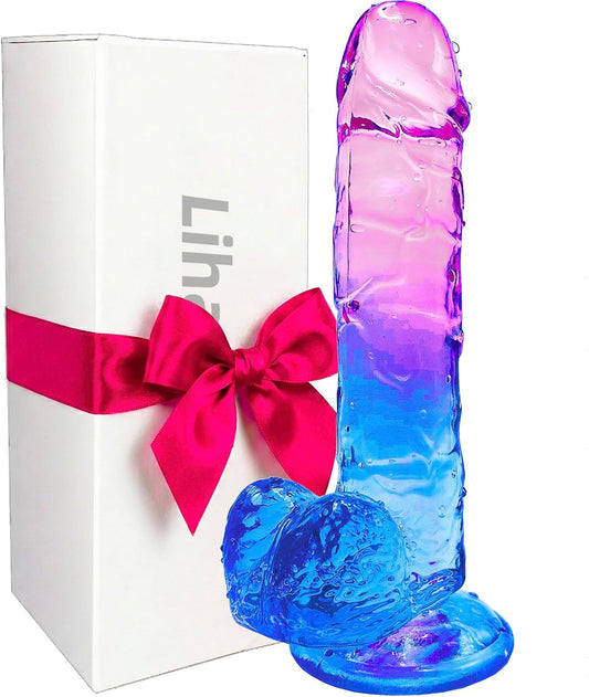 7.5 Inch Dual Color Realistic Dildo with Strong Suction Cup | Soft Body-Safe Jelly Material | Waterproof Adult Wellness Accessory