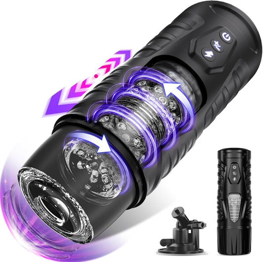 Auto Rotating & Thrusting Rechargeable Male Stroker | 7 Thrusting Modes | USB Rechargeable | Textured Sleeve | AdultsNeed