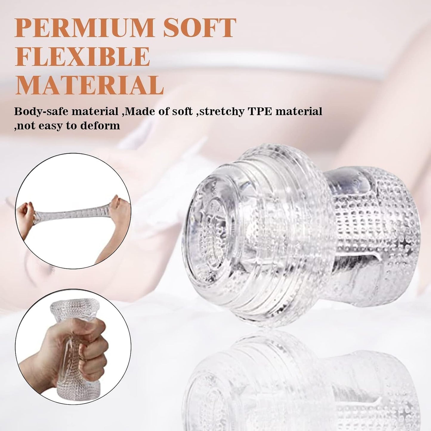 Dual-Ended Reusable Silicone Male Stroker Sleeve – Ultra Soft Textured Personal Wellness Sleeve