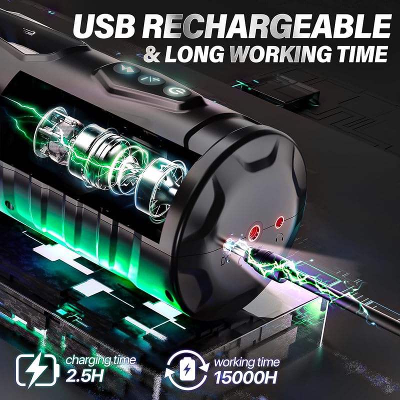Auto Rotating & Thrusting Rechargeable Male Stroker | 7 Thrusting Modes | USB Rechargeable | Textured Sleeve | AdultsNeed