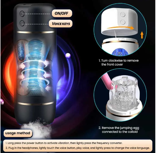 Rechargeable Automatic Male Masturbator with Voice Interaction & Adjustable Modes