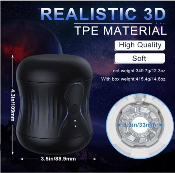 Automatic Rechargeable Male Masturbator Cup – Textured Sleeve with Multi-Mode Vibration