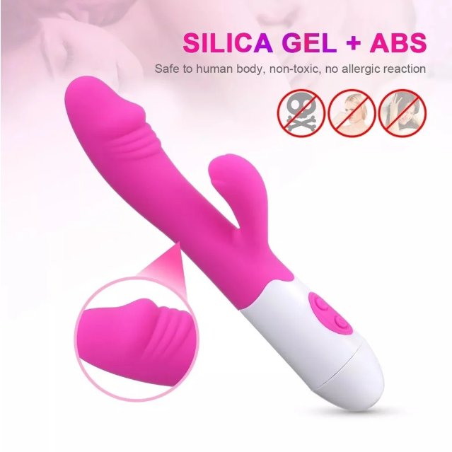 Rechargeable Rabbit Vibrator – Dual Stimulation G-Spot & Clitoral Vibrator | 10 Vibration Modes | Body-Safe Silicone