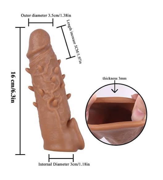Premium Textured Silicone Penis Sleeve Extender | Reusable Stretch Sleeve with Raised Texture |