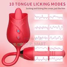 3-in-1 Rose Personal Massager | Tongue Motion, Vibrating Bullet & Suction Stimulation | USB Rechargeable | Waterproof