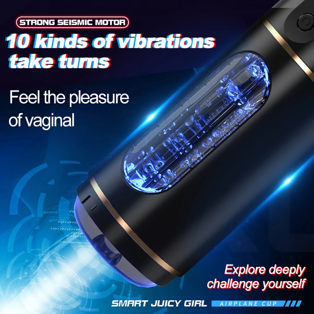 Rechargeable Automatic Male Masturbator with Voice Interaction & Adjustable Modes