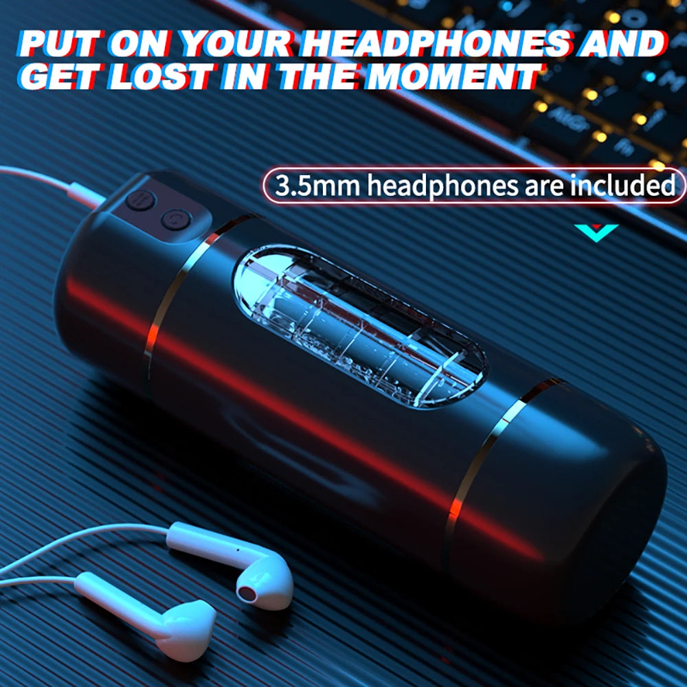 Rechargeable Automatic Male Masturbator with Voice Interaction & Adjustable Modes