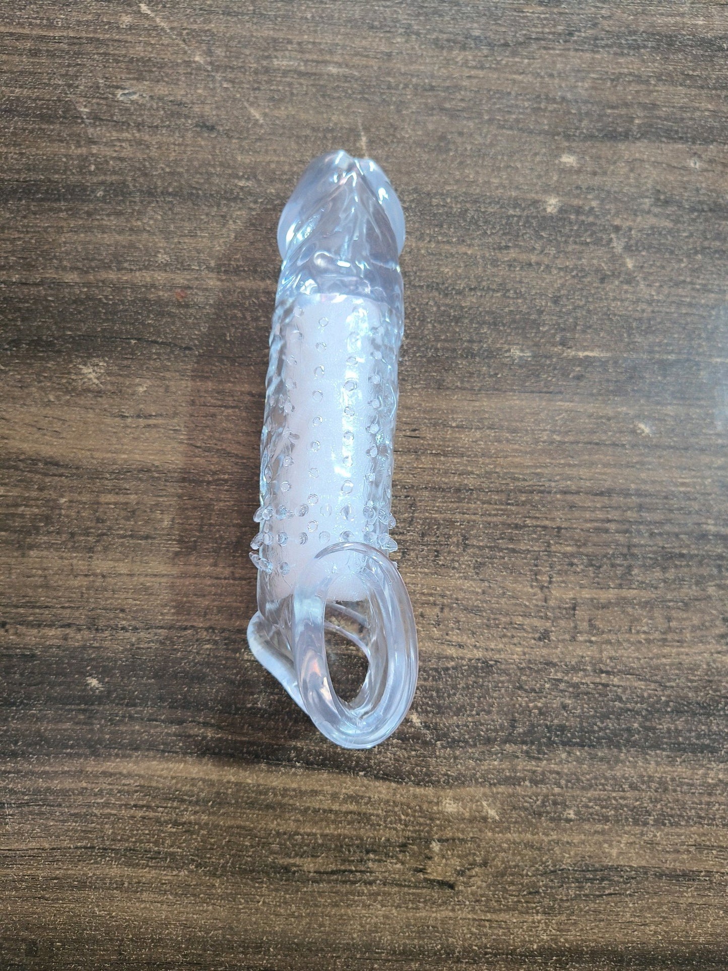 Crystal Clear Reusable Penis Sleeve with Delay Ring – 7 Inch Soft Silicone Extender