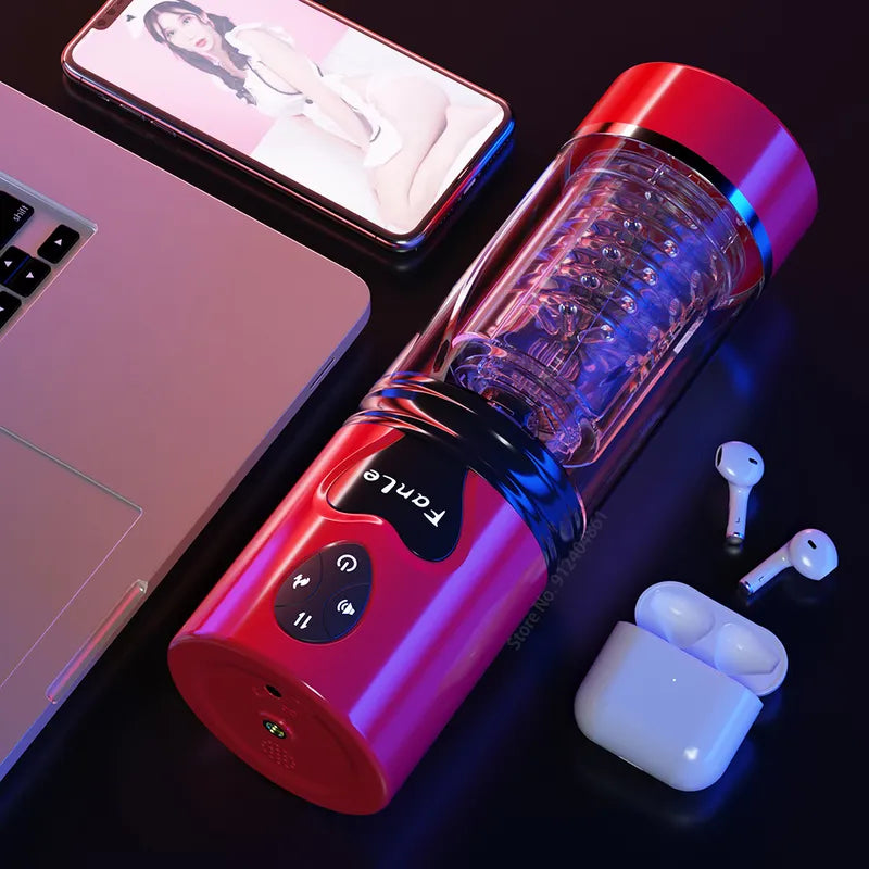 Automatic Rechargeable Male Masturbator with Suction Base & Multi-Mode Stimulation
