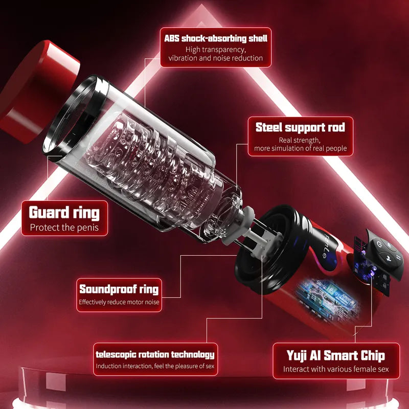 Automatic Rechargeable Male Masturbator with Suction Base & Multi-Mode Stimulation
